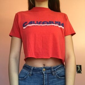 Red California Croptop